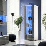 Vitrine Grau Vitrinenschrank Standregal