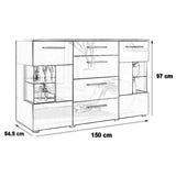 Kommode Weiß mit 4 Schubladen Sideboard