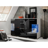 Kommode Schwarz mit 4 Schubladen Sideboard